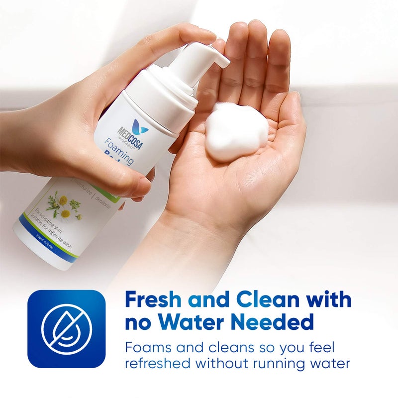 Medcosa No Water Body Wash Full Body Cleansing Foam for Adults and Elderly Care | Rinse Free | Waterless Body Wash for People | Wipe away Cleanser (3 Bottles) - Image 4